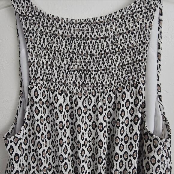 Joie Women's Blouson Sleeveless 100% Silk Lined Midi Dress Geometric Cocktail M - Picture 9 of 12